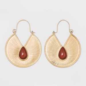 Fancy Wire Hoop Earrings - Universal Thread Red/Gold, Women