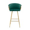 VASIP 26 inch Set of 2 Bar Stools,with Chrome Footrest and Base Swivel Height Adjustable Mechanical Lifting Velvet + Golden Leg Simple Bar Stool - 4 of 4