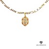 Aria Jeweler Inc Chain with St. Mary Surrounded by Pink Roses on a Gold Pendant - 2 of 4
