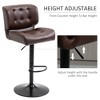 Aghana Digitals Brown Bar Stools Set of 2 - Adjustable Swivel Height, Thick Padded PVC Leather - 3 of 4