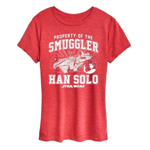 Women's - Star Wars - Property Of The Smuggler Han Solo Short Sleeve Graphic T-Shirt - 1 of 4