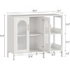 Jojoka Buffet Sideboard with Glass Doors and Adjustable Shelves,Storage Cabinet with Metal Handles - 2 of 4