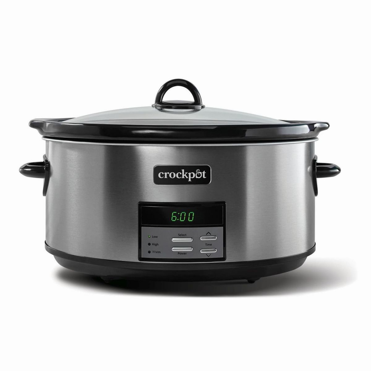 Crock-Pot 8qt Programmable Slow Cooker Black Stainless: Digital Timer, Keep Warm, Removable Stoneware, Dishwasher-Safe
