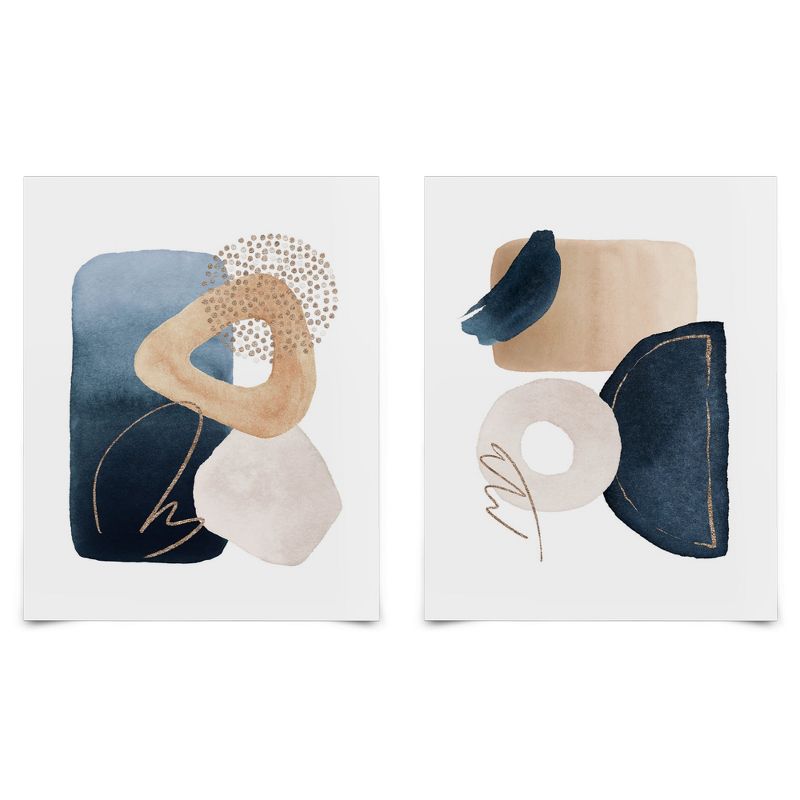 Americanflat - Abstract Wall Art Set - Watercolor Shapes In by Gal Design, 1 of 6