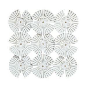LuxenHome White and Gold Metal Abstract Seashell Wall Decor - 1 of 4