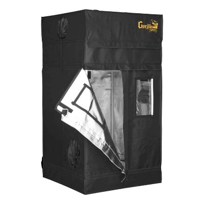 Gorilla Grow Tent GGTSH33 Shorty 3 x 3 Foot Portable Reflective Hydroponic Greenhouse Garden Room w/ Infrared Blocking Roof & 9 Inch Extension Kit