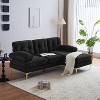 82.6" Modern Velvet L-Shaped Sectional Sofa - Cloud-Like Comfort with Sturdy Metal Legs for Living Room & Bedroom - 3 of 4