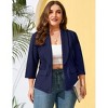 Women's Plus Size Blazer  Shawl Collar Elegant Notch Lapel Business Casual Tunic Office Suit Jacket with Pockets - 3 of 4