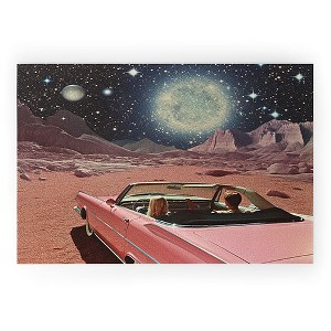 Samantha Hearn Pink Car in Space Vintage Welcome Mat - society6 - 1 of 3