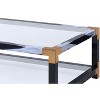 Lafty Clear Glass & White Brushed Finish Coffee Table - 2 of 4