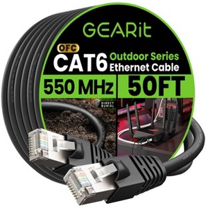 GEARit Cat6 Outdoor Ethernet Cable - 23AWG LLDPE Weatherproof Jacket S/FTP Direct Burial - 1 of 4