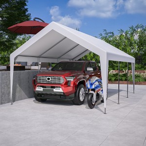 Gulches 13'x20' Heavy Duty Steel Carport Storage Canopy Garage Tent with Removable Sidewalls, Durable Outdoor Shelter - 1 of 4