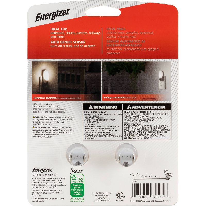 Energizer 2pk LED Automatic Plug In Nightlights, 5 of 11