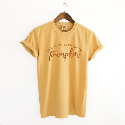 Simply Sage Market Women's Life Is Better With Pumpkins Short Sleeve Garment Dyed Tee