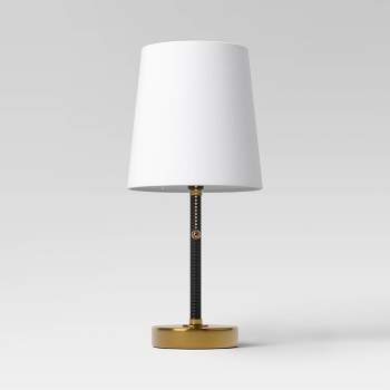 Mini Stick Table Lamp with Rattan Black - Threshold™