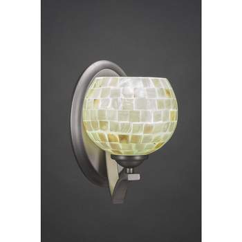 Toltec Lighting Zilo 1 - Light Sconce in  Graphite with 6" Mystic Seashell  Shade