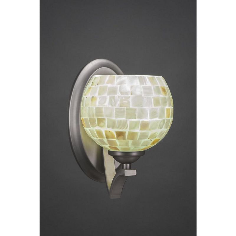 Toltec Lighting Zilo 1 - Light Sconce in  Graphite with 6" Mystic Seashell  Shade, 1 of 2