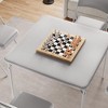 3-Piece Folding Dining Table Set for 2 – Gray Faux Leather Tabletop with 2 Padded Chairs, Space-Saving Modern Square Kitchen & Dining Table - 3 of 4