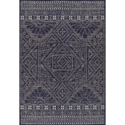 Momeni Riviera Logan Machine Loomed Rug Navy Blue