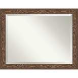 46" x 36" Beveled Bridge Brown Wood Wall Mirror - Amanti Art