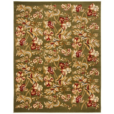 Sage Floral 9' x 12' Stain-Resistant Synthetic Area Rug