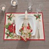 Red and White Poinsettias Napkin, Set of 4 - 17" x 17" - Red/Green - Elrene Home Fashions - image 2 of 3