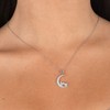 Disney Mickey and Minnie Mouse Sterling Silver Cubic Zirconia Moon Pendant Necklace, 18" - 3 of 4