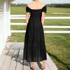 Anna-Kaci Women's Boho Convertible Cap Sleeve Off-Shoulder Lace Detail Smocked Maxi Dress - 3 of 4