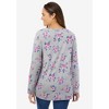 Woman Within Plus Size Perfect Printed Long-Sleeve V-Neck Tee - 3 of 4