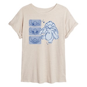 Women's - Lilo and Stitch - Sketched Faces Oversized Graphic T-Shirt - 1 of 4