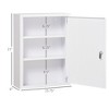 16" x 21" Lockable Medicine Cabinet, 3 Tier Steel Medical Wall Box with 2 Keys and Shelves for Bathroom - 3 of 4
