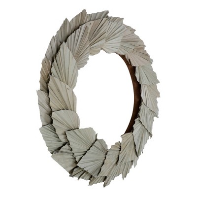 Natural Palm Spear Wreath with Coco Fiber Base, 24" Diameter