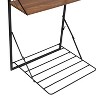 Honey-Can-Do Laundry Shelf with Drying Rack Combo Walnut: Wall Mounted & Collapsible Clothes Drying Rack, Steel, 65 lb Capacity - image 3 of 4