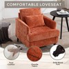 29.53'' Chenille Fabric Tufted Mid-Century Modern Armchair with Scooped Arms, Solid Wood Frame and Removable Cushion - 3 of 4