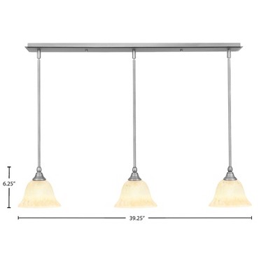Toltec Lighting Any 3 - Light Chandelier in  Brushed Nickel with 7" Italian Marble Shade