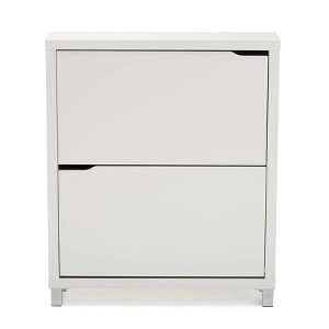 Simms 2 Drawer Modern Shoe Cabinet - Baxton Studio - 1 of 4