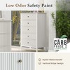 Heynemo Fluted 5 Drawers Dresser, Tall Chest of Drawer with Silent Slide Drawers, Ideal for Bedroom, Living Room, Hallway, Entryway - 3 of 4