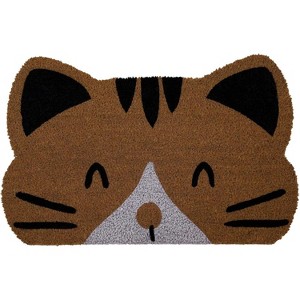 Huntley Pet Cat Print Natural Coir Door Mat with Anti Slipping - 1 of 4