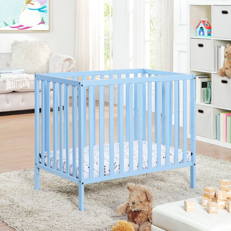 Suite Bebe Palmer 3-in-1 Convertible Mini Crib with Mattress Pad - Blue, 3 of 8