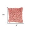 HomeRoots 20" Coral Shag Throw Pillow - 3 of 4