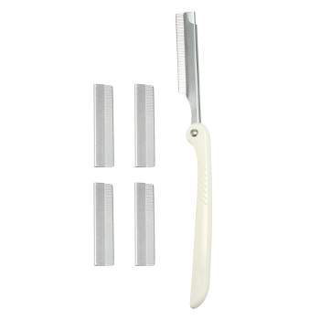 Unique Bargains Eyebrow Razor Stainless Steel Eyebrow Trimmer Dermaplaning Tool White 12 Pieces