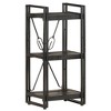 vidaXL Industrial Style 3-Tier Bookcase - Black Solid Mango Wood with Steel Frame - Perfect for Home or Office Storage, Display, and Decor - 2 of 4