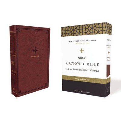 Nrsv, Catholic Bible, Standard Large Print, Leathersoft, Red, Comfort Print - by  Catholic Bible Press (Leather Bound)