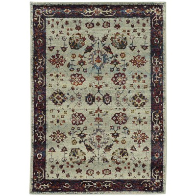 Oriental Weavers Andorra 6842D Stone/ Red Indoor Area Rug - 1'10" x 3'2"
