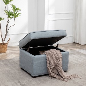 24" Wide Rectangle Storage Ottoman - WOVENBYRD - 1 of 4
