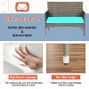 BestMassage Patio Furniture Set 4 Pieces with Glass Topped Coffee Table Cushions - 4 of 4
