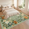 Washable Floral Area Rug Living Room Rug, Foldable Soft Indoor Carpet for Bedroom, Office & Dinning Room - 2 of 4