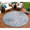 Sky Blue And Gray Abstract Washable Indoor Outdoor Area Rug - 2 of 4