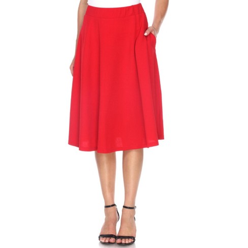 Women's Saya Flare Skirt Red Small - White Mark