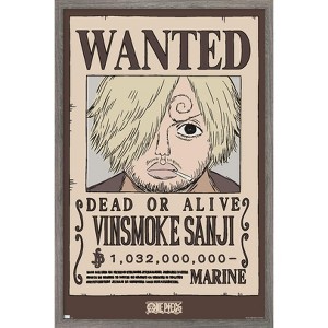 Trends International One Piece - Vinsmoke Sanji Wanted Poster Framed Wall Poster Prints - 1 of 4
